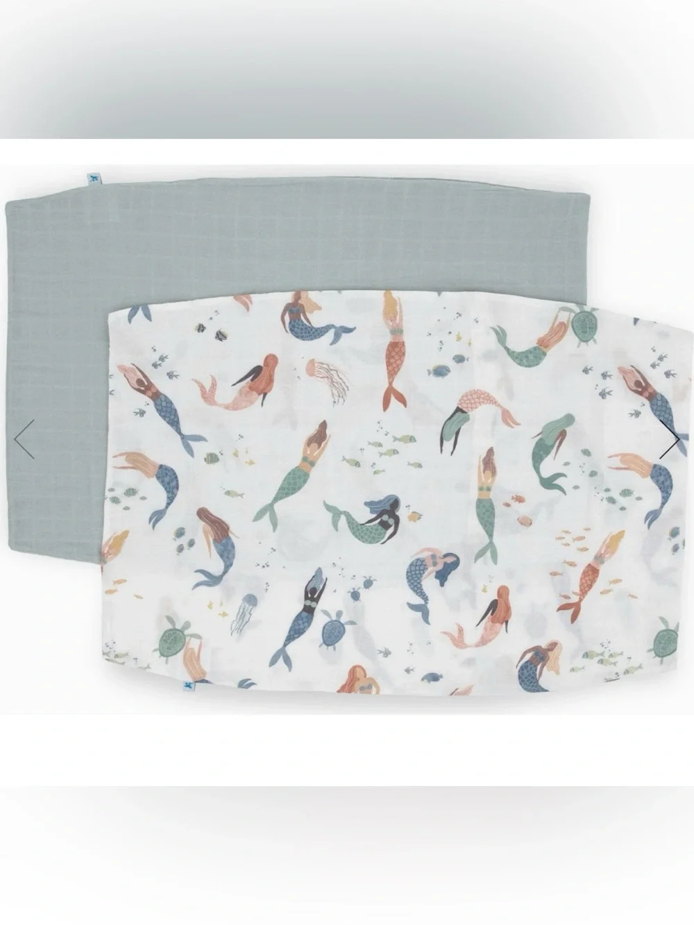 NWT Little Unicorn Cotton Muslin Pillowcases 2-Pack - Mermaid Party Standard